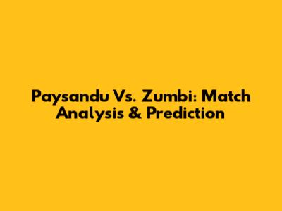 Paysandu Vs. Zumbi: Match Analysis & Prediction