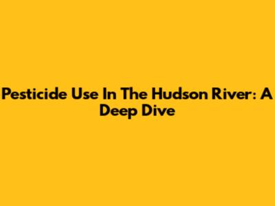 Pesticide Use In The Hudson River: A Deep Dive
