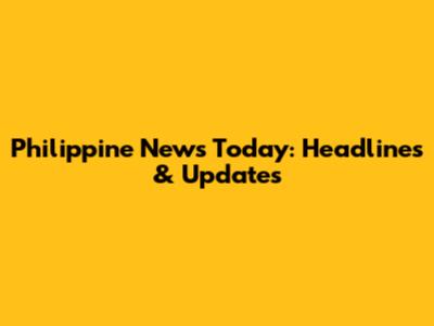 Philippine News Today: Headlines & Updates