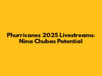Phurricane's 2025 Livestreams: Nina Chuba's Potential