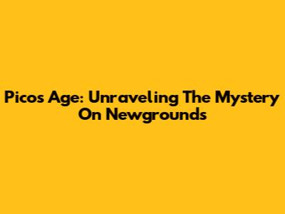 Pico's Age: Unraveling The Mystery On Newgrounds