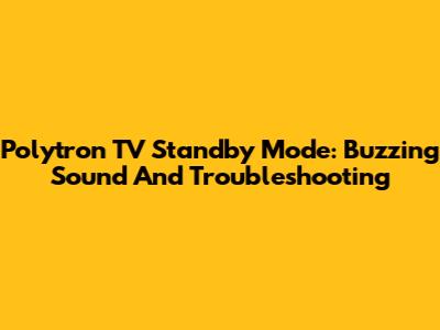Polytron TV Standby Mode: Buzzing Sound And Troubleshooting