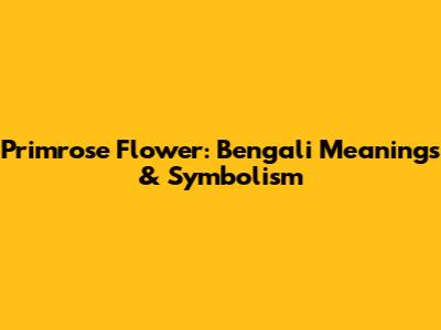 Primrose Flower: Bengali Meanings & Symbolism