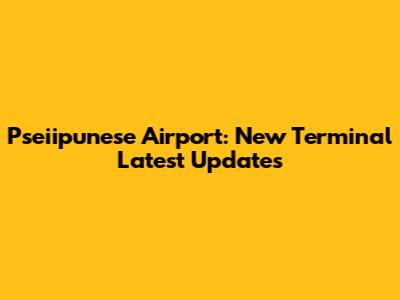 Pseiipunese Airport: New Terminal Latest Updates