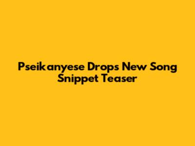 Pseikanyese Drops New Song Snippet Teaser