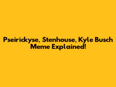 Pseirickyse, Stenhouse, Kyle Busch Meme Explained!