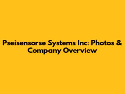 Pseisensorse Systems Inc: Photos & Company Overview