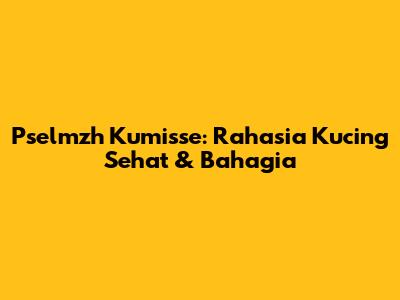 Pselmzh Kumisse: Rahasia Kucing Sehat & Bahagia