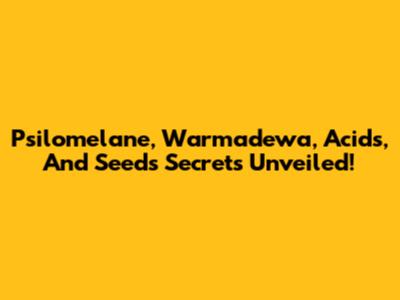Psilomelane, Warmadewa, Acids, And Seed's Secrets Unveiled!