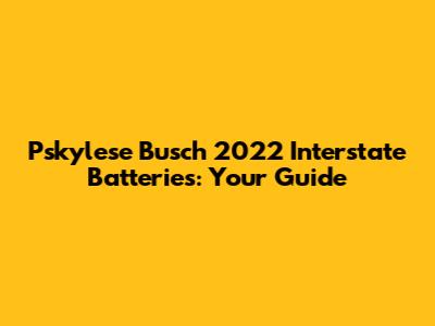Pskylese Busch 2022 Interstate Batteries: Your Guide