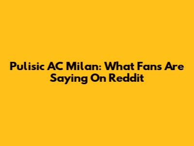 Pulisic AC Milan: What Fans Are Saying On Reddit