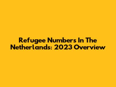 Refugee Numbers In The Netherlands: 2023 Overview