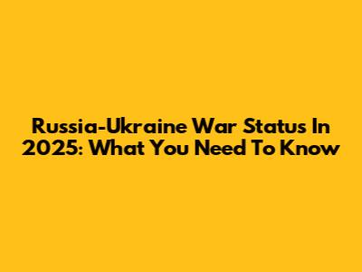 Russia-Ukraine War Status In 2025: What You Need To Know