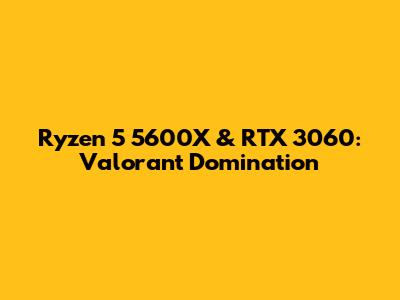 Ryzen 5 5600X & RTX 3060: Valorant Domination