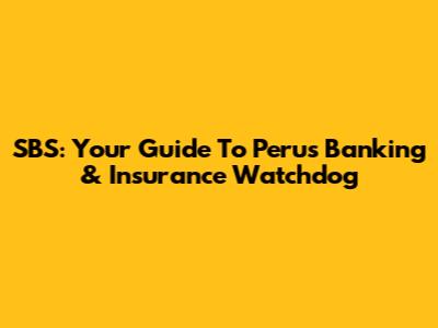 SBS: Your Guide To Peru's Banking & Insurance Watchdog