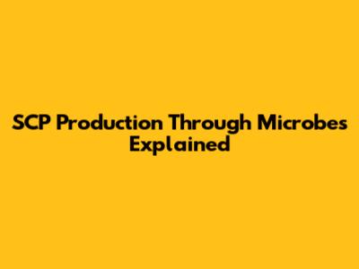 SCP Production Through Microbes Explained