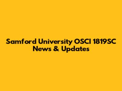 Samford University OSCI 1819SC News & Updates