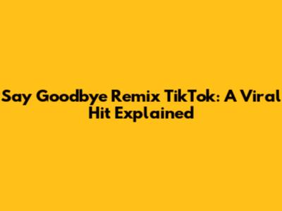 Say Goodbye Remix TikTok: A Viral Hit Explained