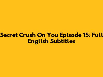 Secret Crush On You Episode 15: Full English Subtitles