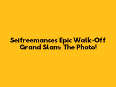 Seifreemanse's Epic Walk-Off Grand Slam: The Photo!