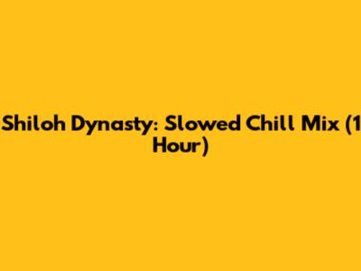 Shiloh Dynasty: Slowed Chill Mix (1 Hour)