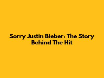 Sorry Justin Bieber: The Story Behind The Hit