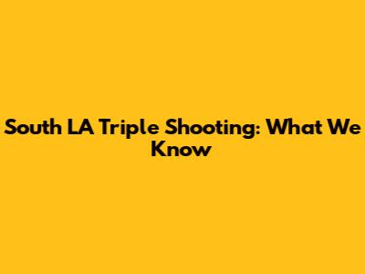 South LA Triple Shooting: What We Know