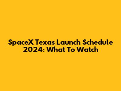 SpaceX Texas Launch Schedule 2024: What To Watch