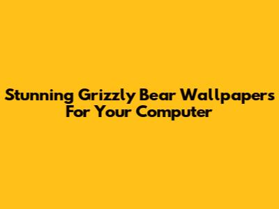 Stunning Grizzly Bear Wallpapers For Your Computer