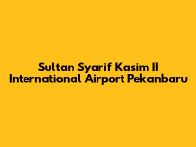 Sultan Syarif Kasim II International Airport Pekanbaru
