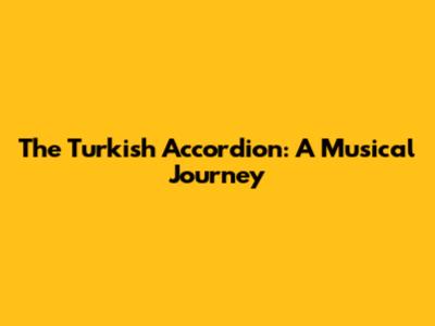The Turkish Accordion: A Musical Journey