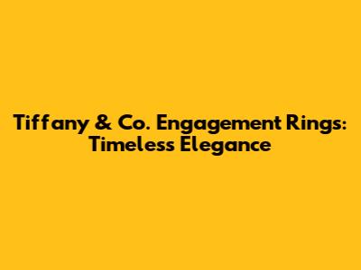 Tiffany & Co. Engagement Rings: Timeless Elegance
