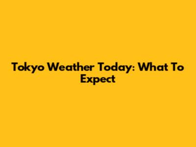Tokyo Weather Today: What To Expect