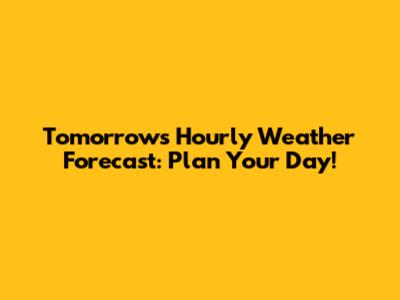 Tomorrow's Hourly Weather Forecast: Plan Your Day!