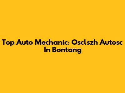 Top Auto Mechanic: Osclszh Autosc In Bontang