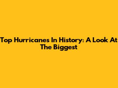 Top Hurricanes In History: A Look At The Biggest