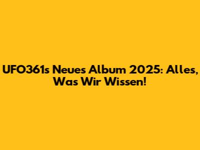 UFO361s Neues Album 2025: Alles, Was Wir Wissen!