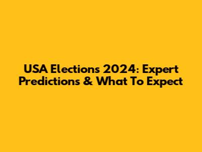 USA Elections 2024: Expert Predictions & What To Expect