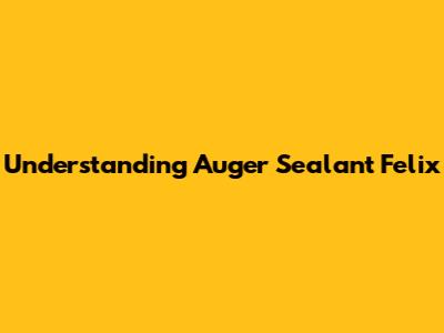Understanding Auger Sealant Felix