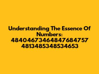 Understanding The Essence Of Numbers: 48404673464847684757 4813485348534653