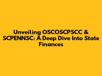 Unveiling OSCOSCPSCC & SCPENNSC: A Deep Dive Into State Finances