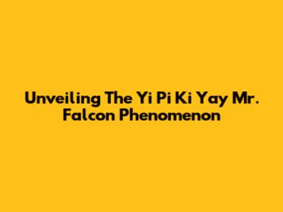 Unveiling The 'Yi Pi Ki Yay Mr. Falcon' Phenomenon