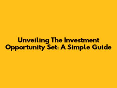 Unveiling The Investment Opportunity Set: A Simple Guide