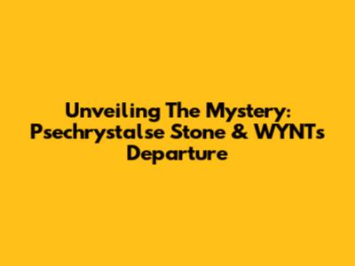 Unveiling The Mystery: Psechrystalse Stone & WYNT's Departure