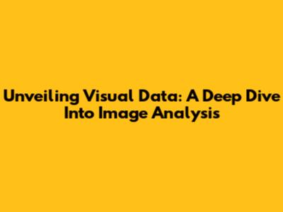 Unveiling Visual Data: A Deep Dive Into Image Analysis