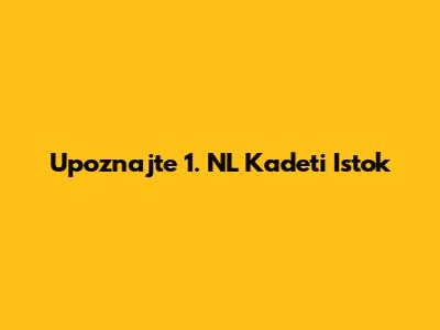 Upoznajte 1. NL Kadeti Istok