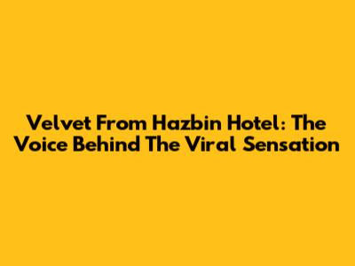 Velvet From Hazbin Hotel: The Voice Behind The Viral Sensation