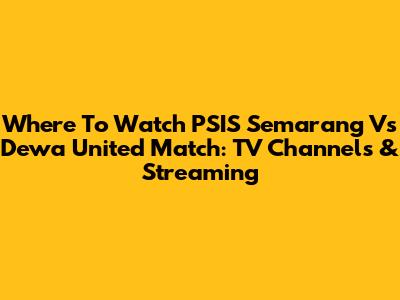 Where To Watch PSIS Semarang Vs Dewa United Match: TV Channels & Streaming
