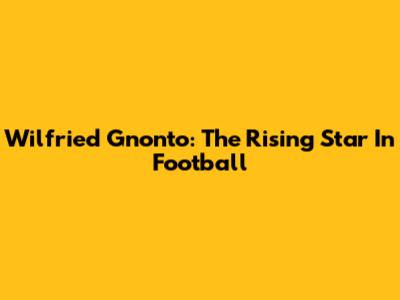 Wilfried Gnonto: The Rising Star In Football