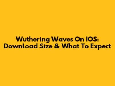 Wuthering Waves On IOS: Download Size & What To Expect